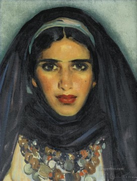 Arab Painting - PORTRAIT DE JEUNE MAROCAINE Jose Cruz Herrera genre Araber